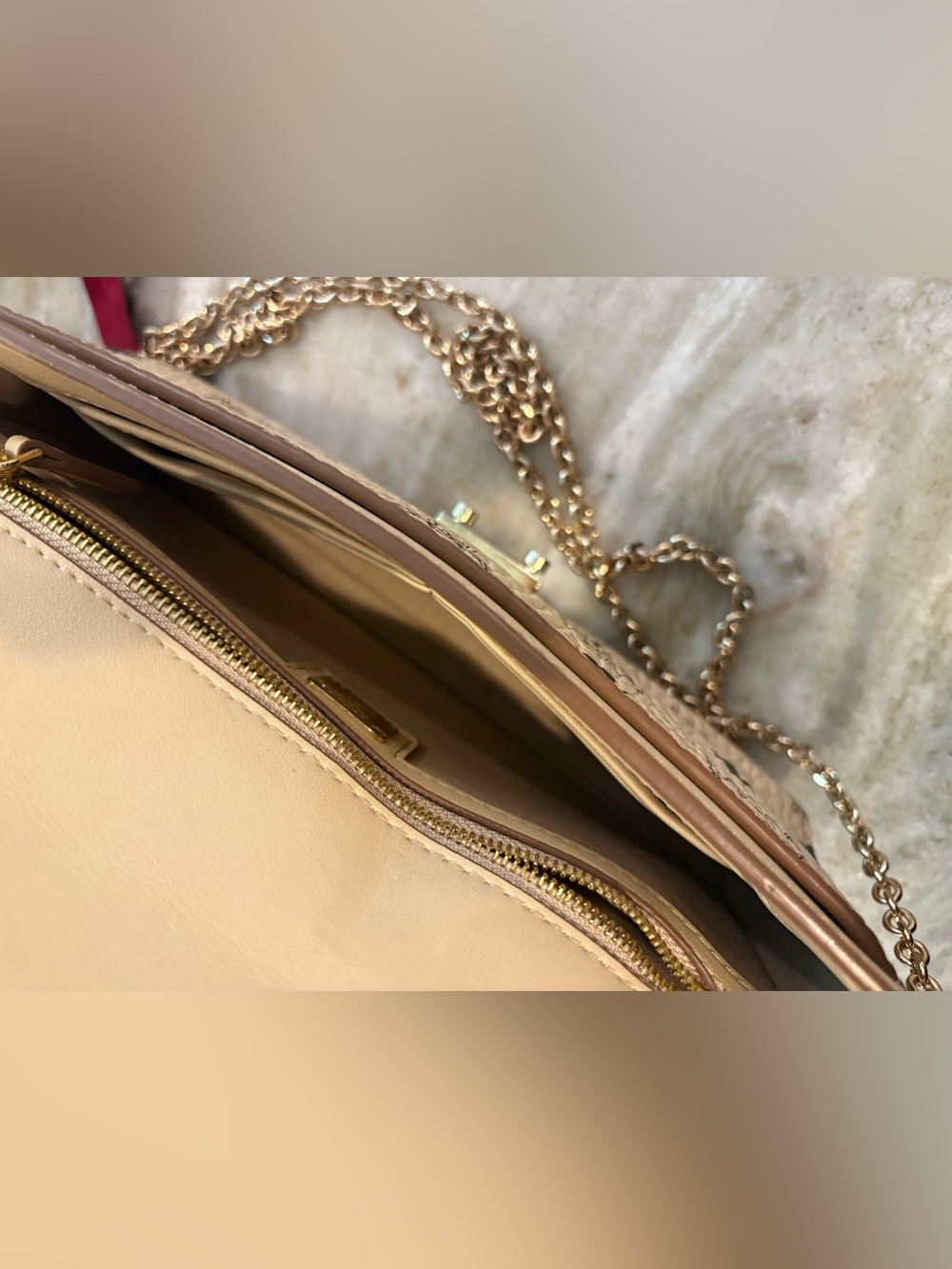 MCM PATRICIA CROSSBODY with chain  CREAM VISETOS 9x6 - Picture 8 of 9